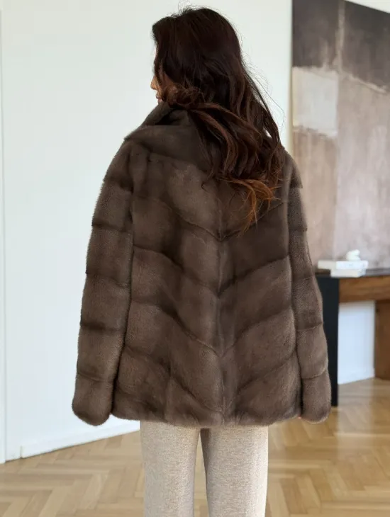 Шуба сasual art из меха норки lavender