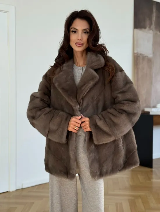 Шуба сasual art из меха норки lavender