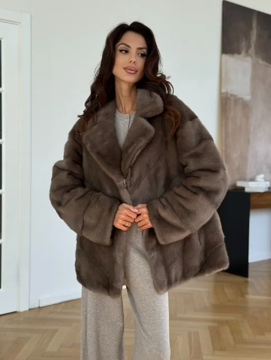 Шуба сasual art из меха норки lavender