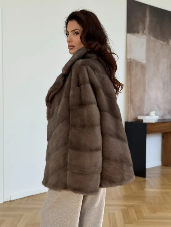 Шуба сasual art из меха норки lavender