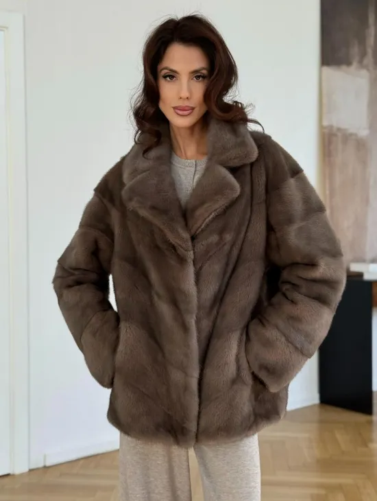 Шуба сasual art из меха норки lavender