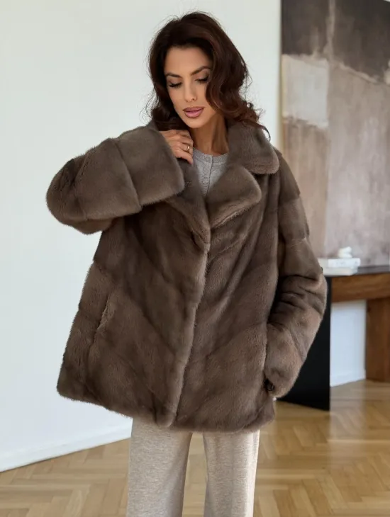 Шуба сasual art из меха норки lavender