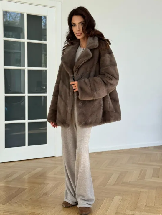 Шуба сasual art из меха норки lavender