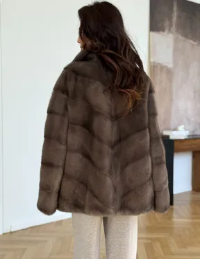 Шуба сasual art из меха норки lavender