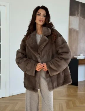 Шуба сasual art из меха норки lavender