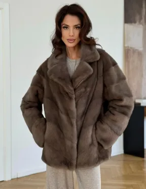 Шуба сasual art из меха норки lavender