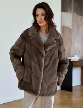 Шуба сasual art из меха норки lavender