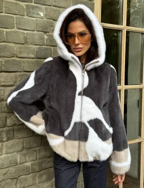 Норковая куртка с капюшоном