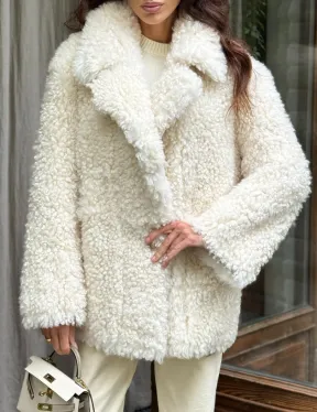 Белая шуба - дубленка двухсторонняя