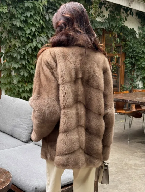 Шуба норковая автоледи - пастель