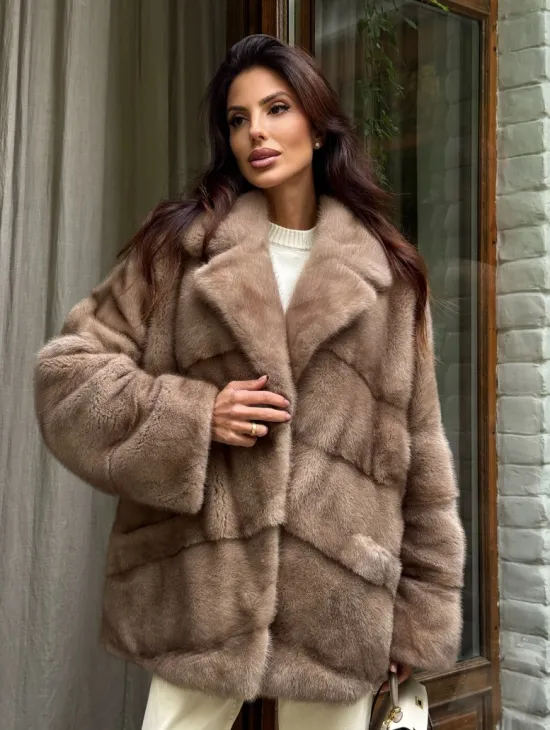 Шуба норковая автоледи - пастель