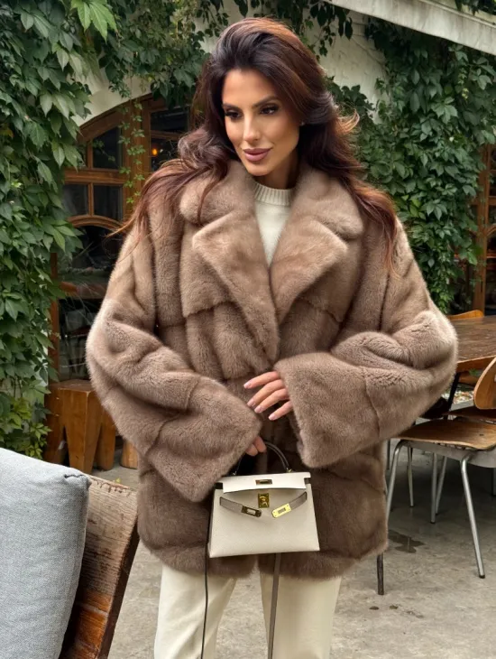 Шуба норковая автоледи - пастель