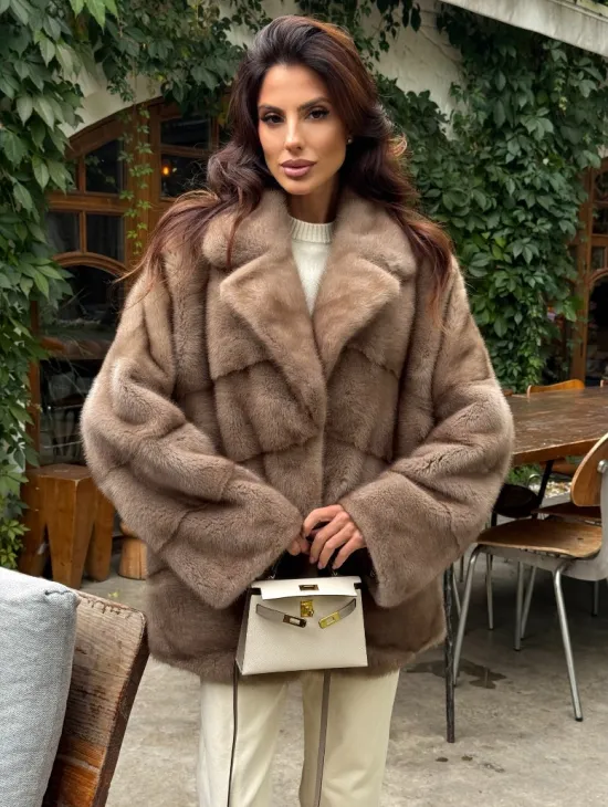 Шуба норковая автоледи - пастель