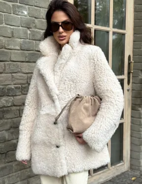 Женская дубленка - мех тиградо