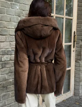 Шуба автоледи с капюшоном