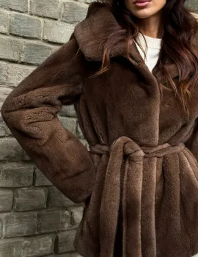 Шуба автоледи с капюшоном