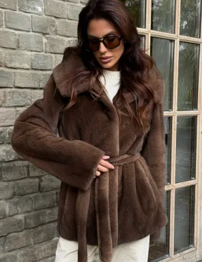 Шуба автоледи с капюшоном