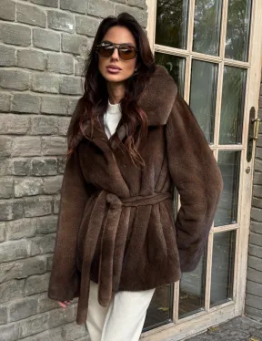 Шуба автоледи с капюшоном