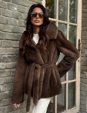 Шуба автоледи с капюшоном