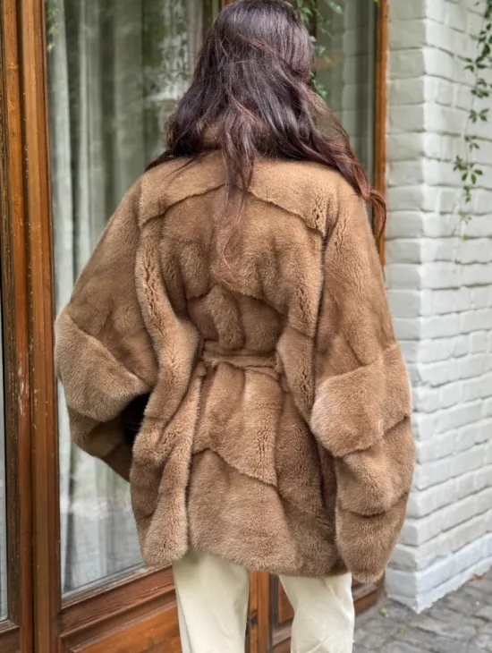 Полушубок норковый (бежевый)