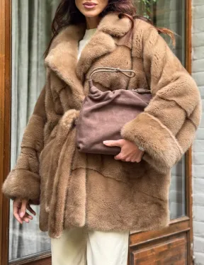 Полушубок норковый (бежевый)