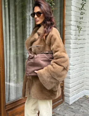 Полушубок норковый (бежевый)