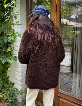 Дубленка двухсторонняя женская - цвет коричневый