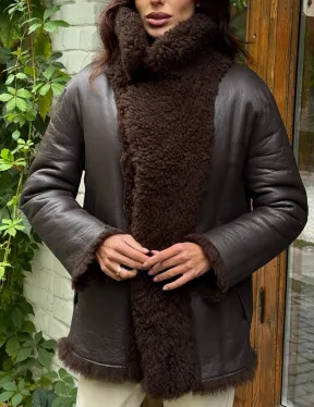 Дубленка двухсторонняя женская - цвет коричневый