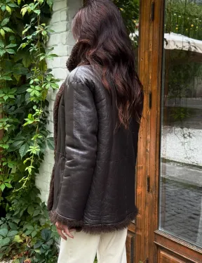 Дубленка двухсторонняя женская - цвет коричневый