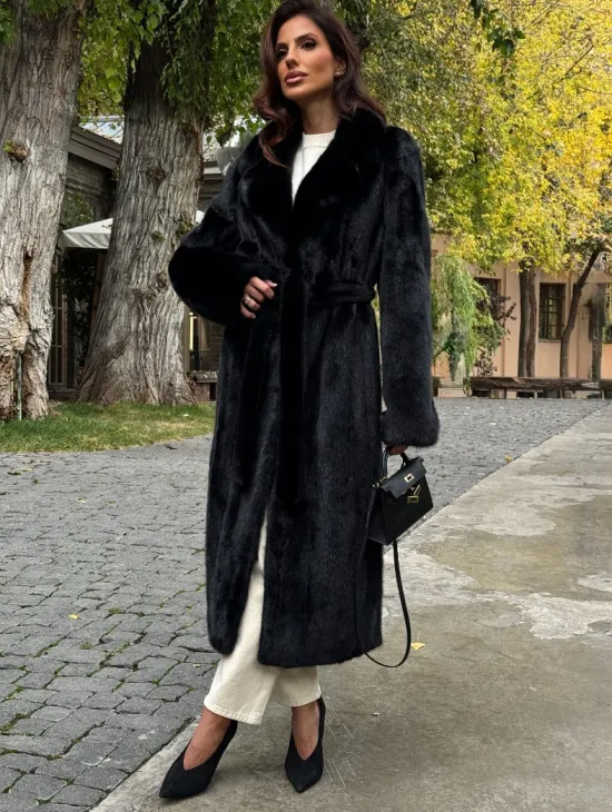Черная норковая шуба