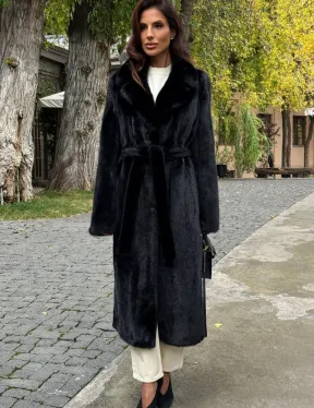 Черная норковая шуба