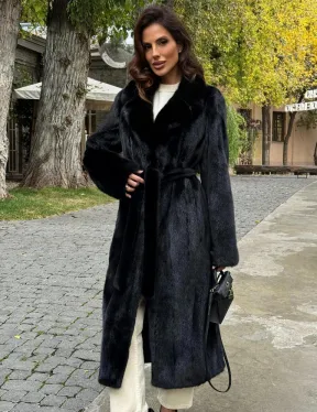 Черная норковая шуба