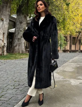 Черная норковая шуба