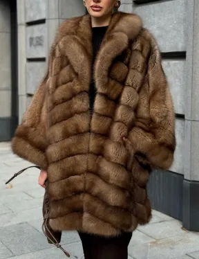 Шуба из куницы оверсайз