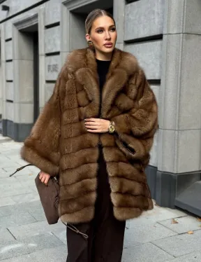Шуба из куницы оверсайз
