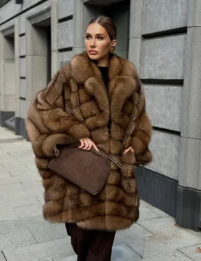 Шуба из куницы оверсайз