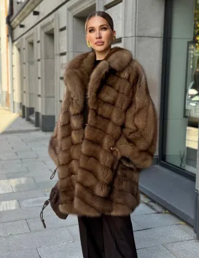 Шуба из куницы оверсайз