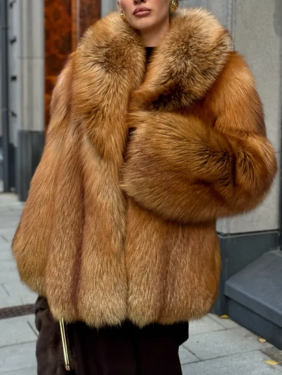Шуба из лисы - рыжая