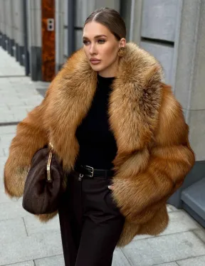 Шуба из лисы - рыжая