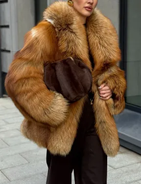 Шуба из лисы - рыжая