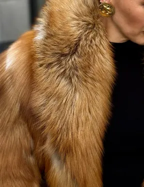 Шуба из лисы - рыжая