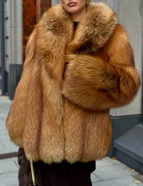 Шуба из лисы - рыжая