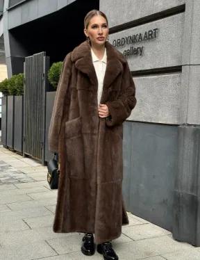 Норковая шуба - цвет соболь