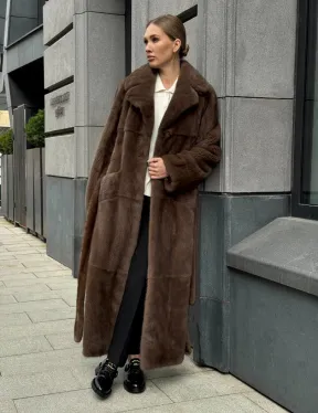 Норковая шуба - цвет соболь