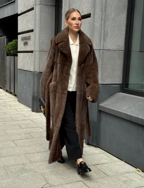 Норковая шуба - цвет соболь