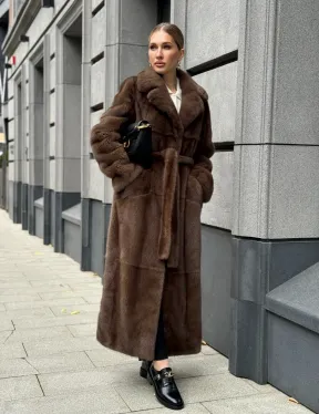 Норковая шуба - цвет соболь