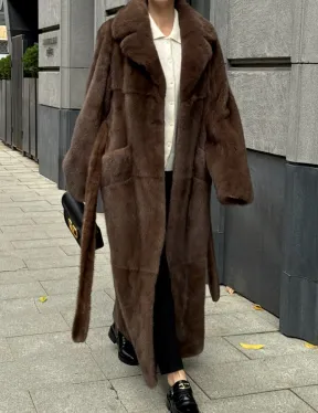 Норковая шуба - цвет соболь