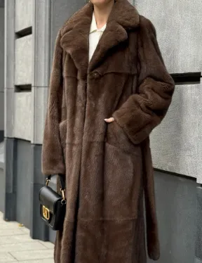 Норковая шуба - цвет соболь