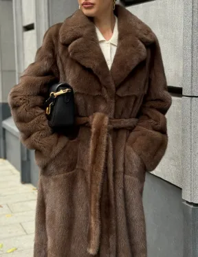 Норковая шуба - цвет соболь