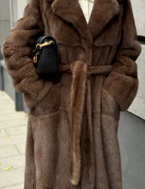 Норковая шуба - цвет соболь